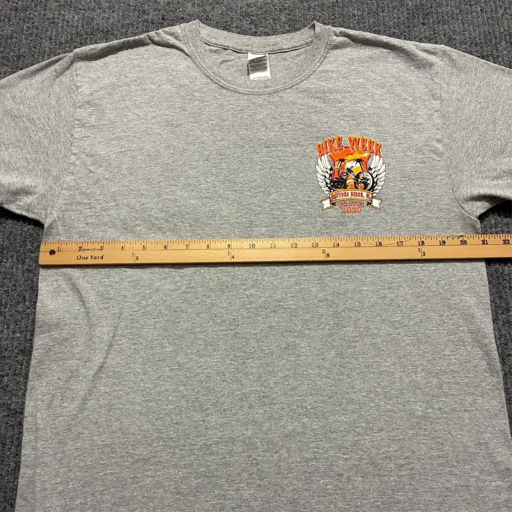 Daytona Bike Week 2020 Graphic T-Shirt Mens Size L Gray Cotton Short Sleeve - Picture 5 of 11